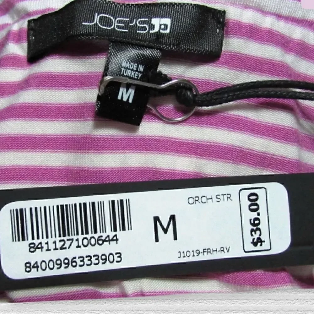 Joes Jeans  Orchid Pink Striped‎ Ruffle Lace Bralette Top Size M J1019-FRH-RV